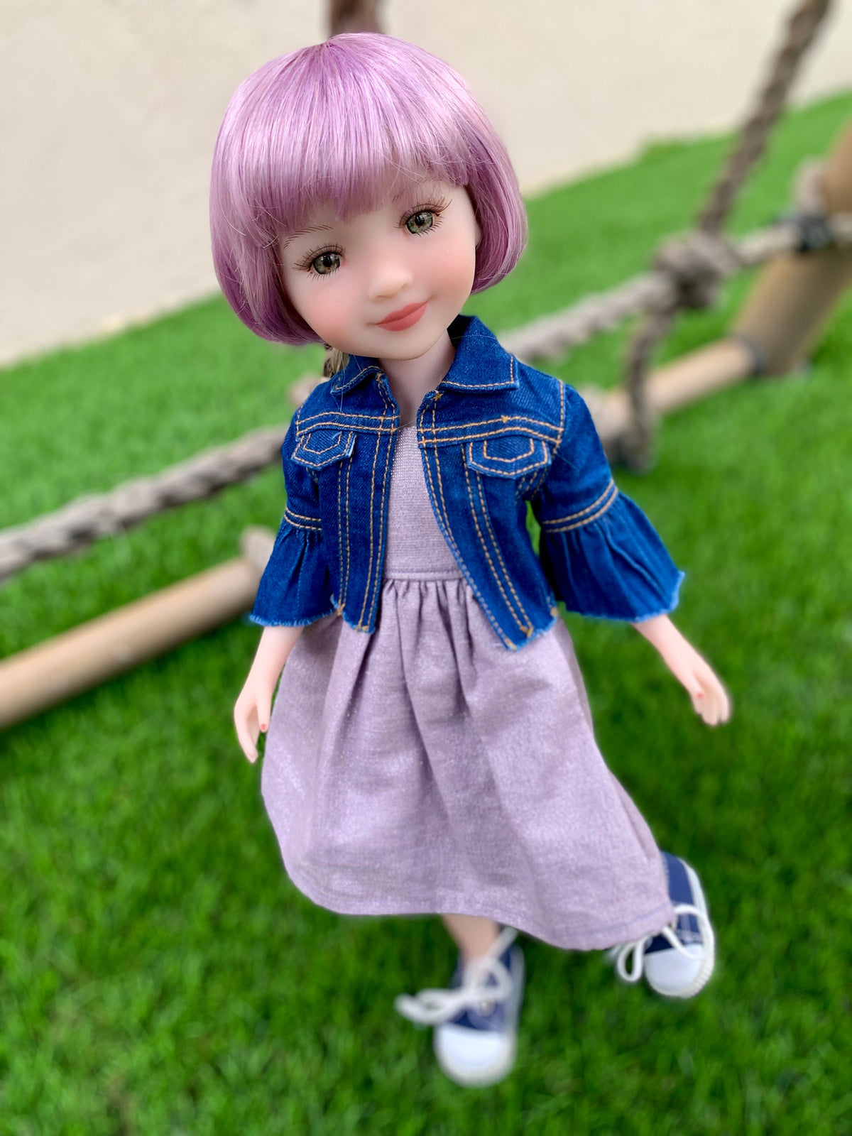 Custom doll WIG Exclusive Vegan Mohair-fits 9-10" head size Kaye Wiggs, RRFF, wellie wishers, bjd, Girl for All Time"Loose Fit"