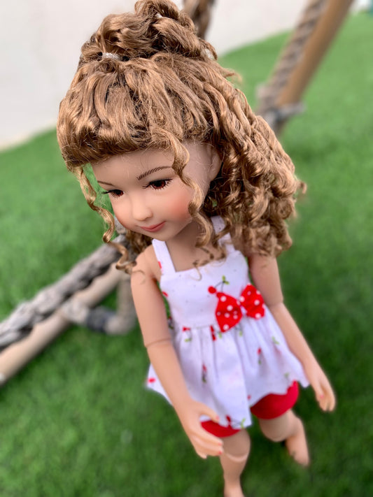 Custom doll WIG Exclusive Vegan Mohair-fits 9-10" head size Kaye Wiggs, RRFF, wellie wishers, bjd, Girl for All Time"Loose Fit"
