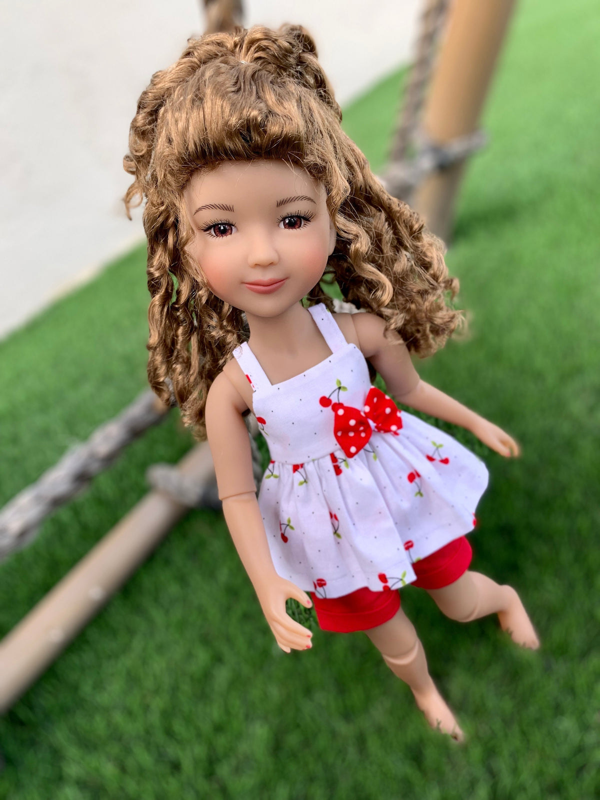 Custom doll WIG Exclusive Vegan Mohair-fits 9-10" head size Kaye Wiggs, RRFF, wellie wishers, bjd, Girl for All Time"Loose Fit"