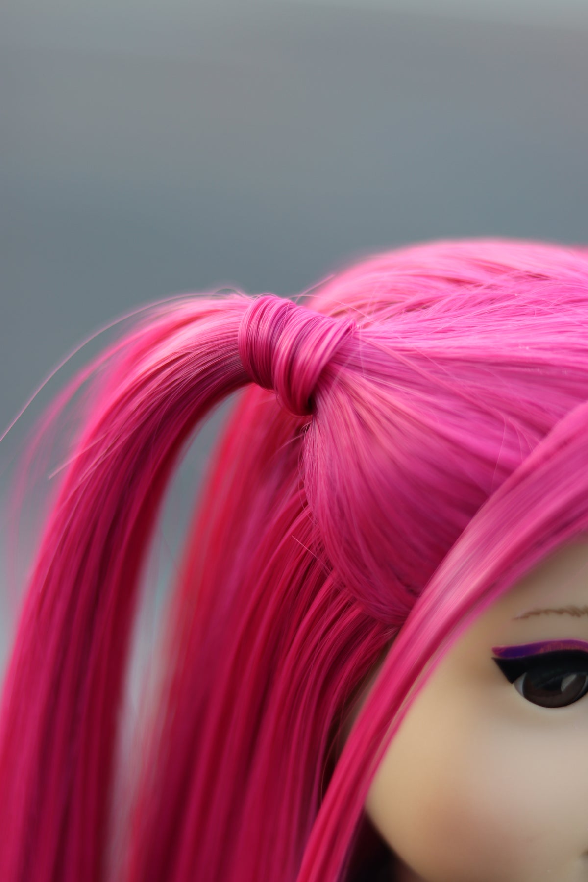 Custom doll wig for 18" Dolls Heat Safe Tangle Resistant-fits 10-11" head of 18" dolls American Girl Doll  Journey Kpop Hot Pink Mira wig