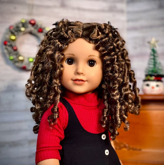 Zazou Signature Vegan Mohair™ Fiber for 11" Head Size "Stretch Cap" Made for 18’’  American Girl Doll OG Blythe