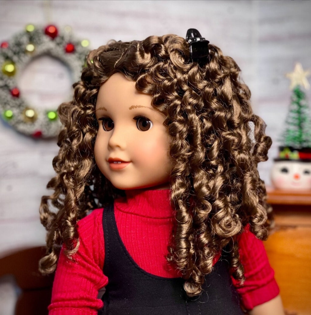 Zazou Signature Vegan Mohair™ Fiber for 11" Head Size "Stretch Cap" Made for 18’’  American Girl Doll OG Blythe