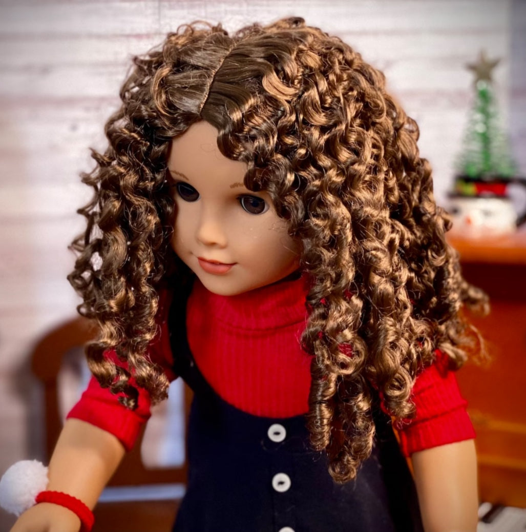 Zazou Signature Vegan Mohair™ Fiber for 11" Head Size "Stretch Cap" Made for 18’’  American Girl Doll OG Blythe