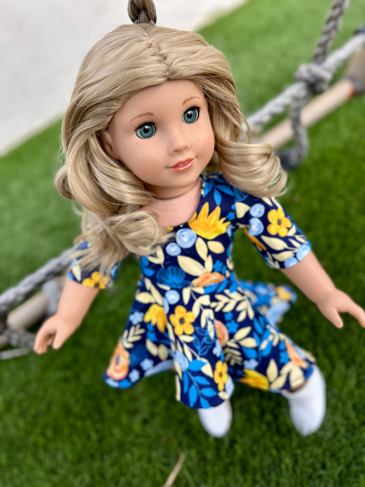 Custom doll wig for 18" American Dolls - Heat Safe - Tangle Resistant - fits 11" head size of 18" dolls OG Gotz dirty  Blonde   Zazou Dolls