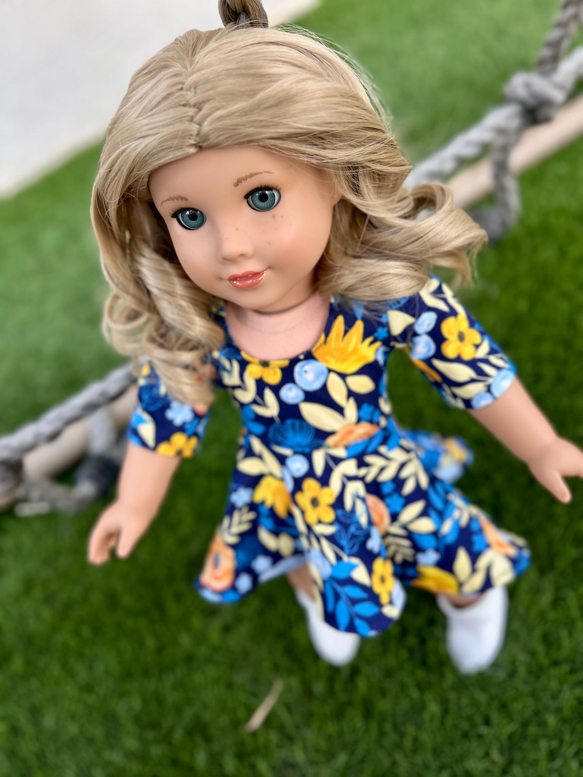 Custom doll wig for 18" American Dolls - Heat Safe - Tangle Resistant - fits 11" head size of 18" dolls OG Gotz dirty  Blonde   Zazou Dolls