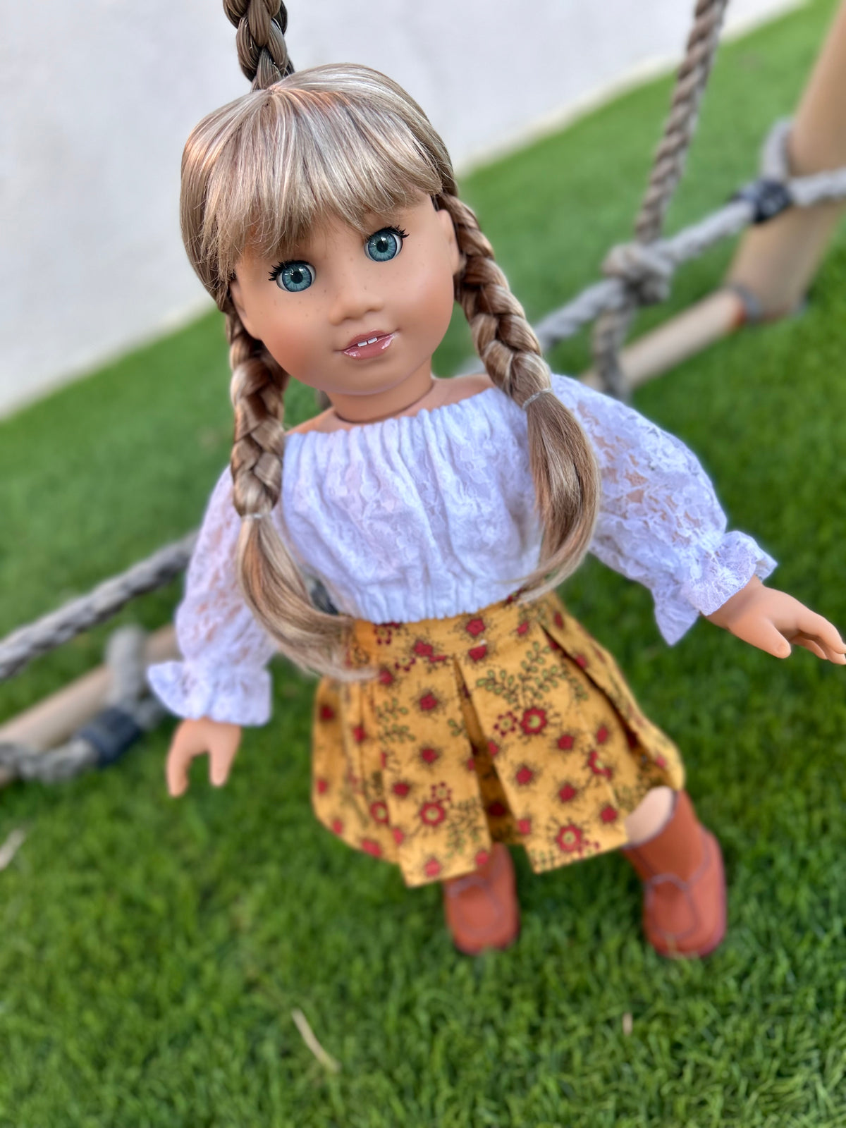 American Girl Doll  Custom 18 Inch doll Vegan Mohair Wig | 10-11 Head Size "Stretch Cap" | Made to Fit 18’’ American Girl Doll OG Meadowdolls braids