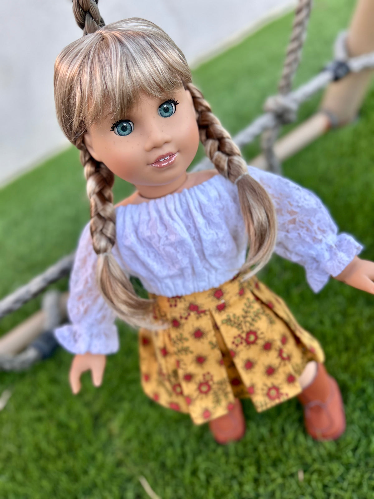 American Girl Doll  Custom 18 Inch doll Vegan Mohair Wig | 10-11 Head Size "Stretch Cap" | Made to Fit 18’’ American Girl Doll OG Meadowdolls braids
