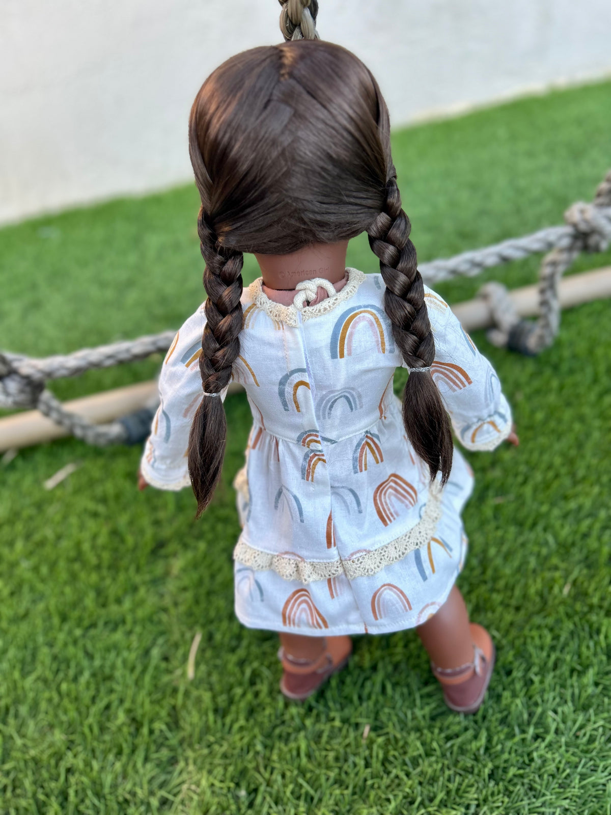 American Girl Doll  Custom 18 Inch doll Vegan Mohair Wig | 10-11 Head Size "Stretch Cap" | Made to Fit 18’’ American Girl Doll OG Meadowdolls braids