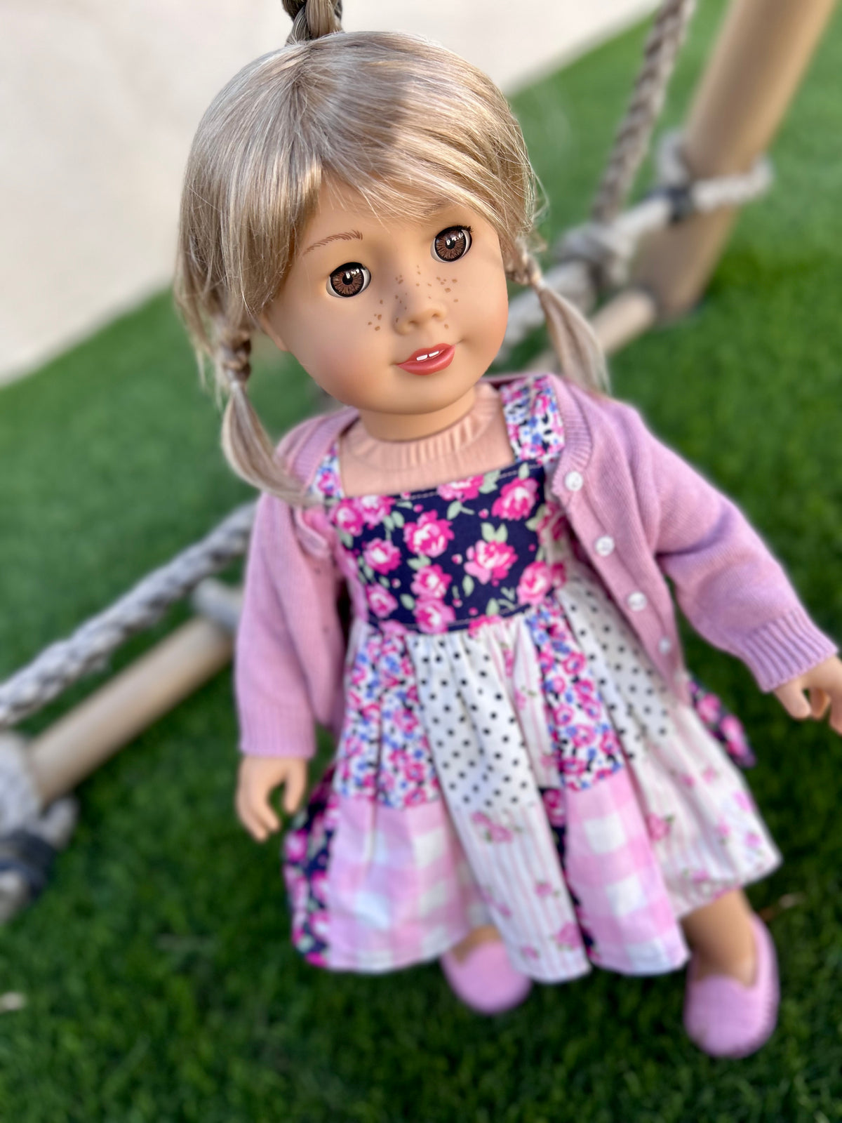 Zazou Dolls Custom doll wig for 18" American Girl Dolls - Vegan Mohair - fits 10-11" head size of  dolls such as OG Blythe BJD Gotz meadowdolls