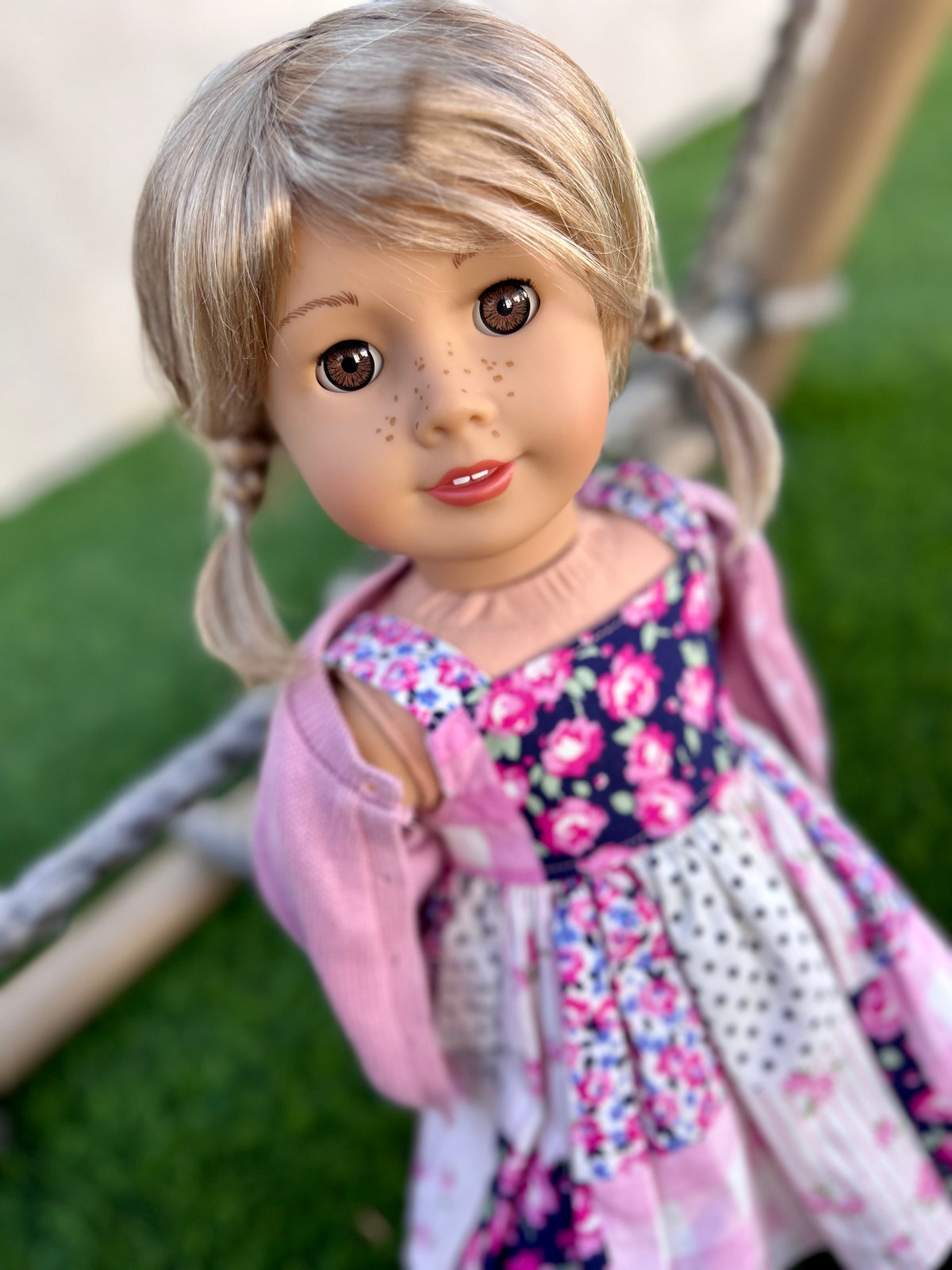 Zazou Dolls Custom doll wig for 18" American Girl Dolls - Vegan Mohair - fits 10-11" head size of  dolls such as OG Blythe BJD Gotz meadowdolls