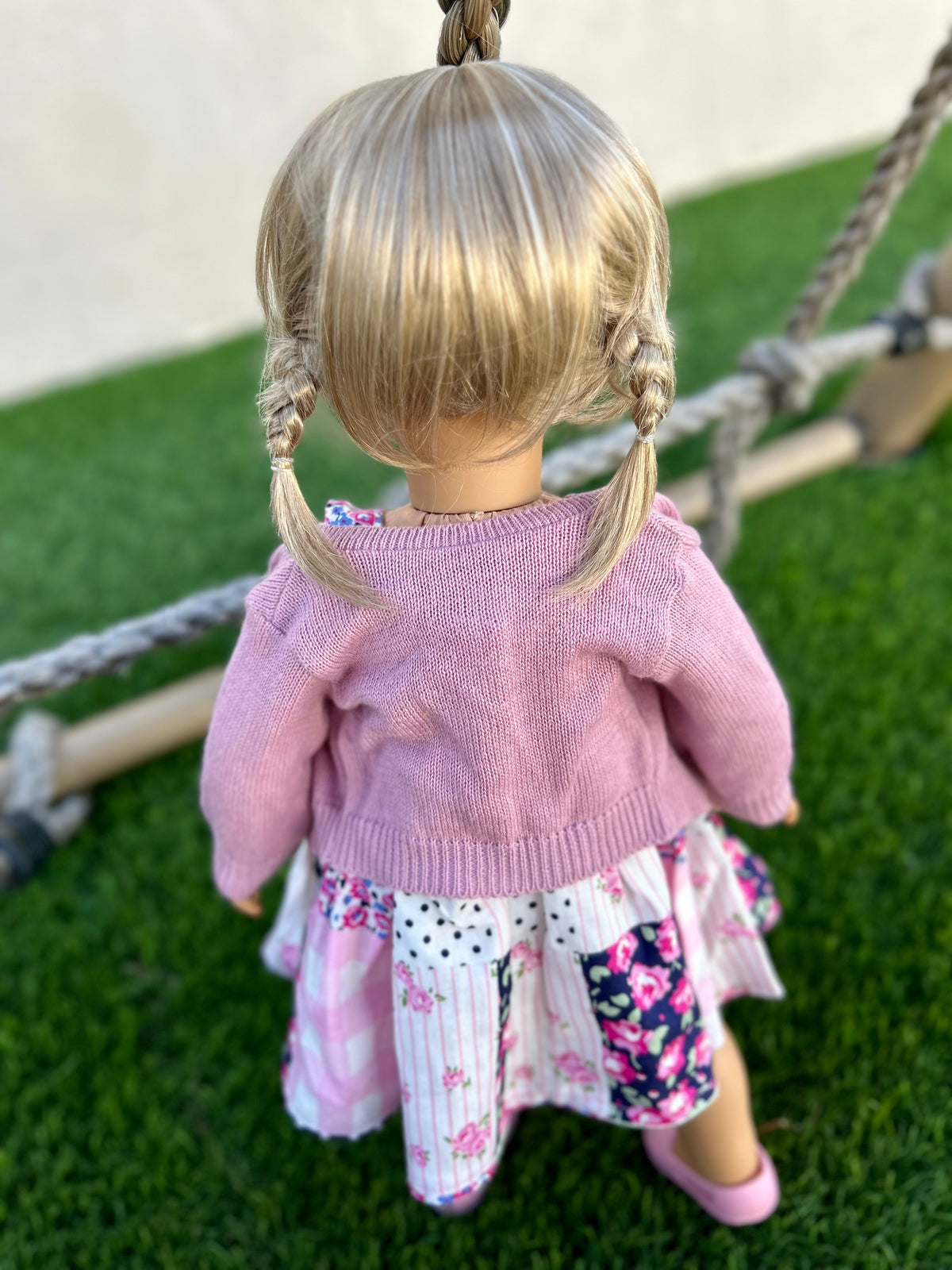 Zazou Dolls Custom doll wig for 18" American Girl Dolls - Vegan Mohair - fits 10-11" head size of  dolls such as OG Blythe BJD Gotz meadowdolls