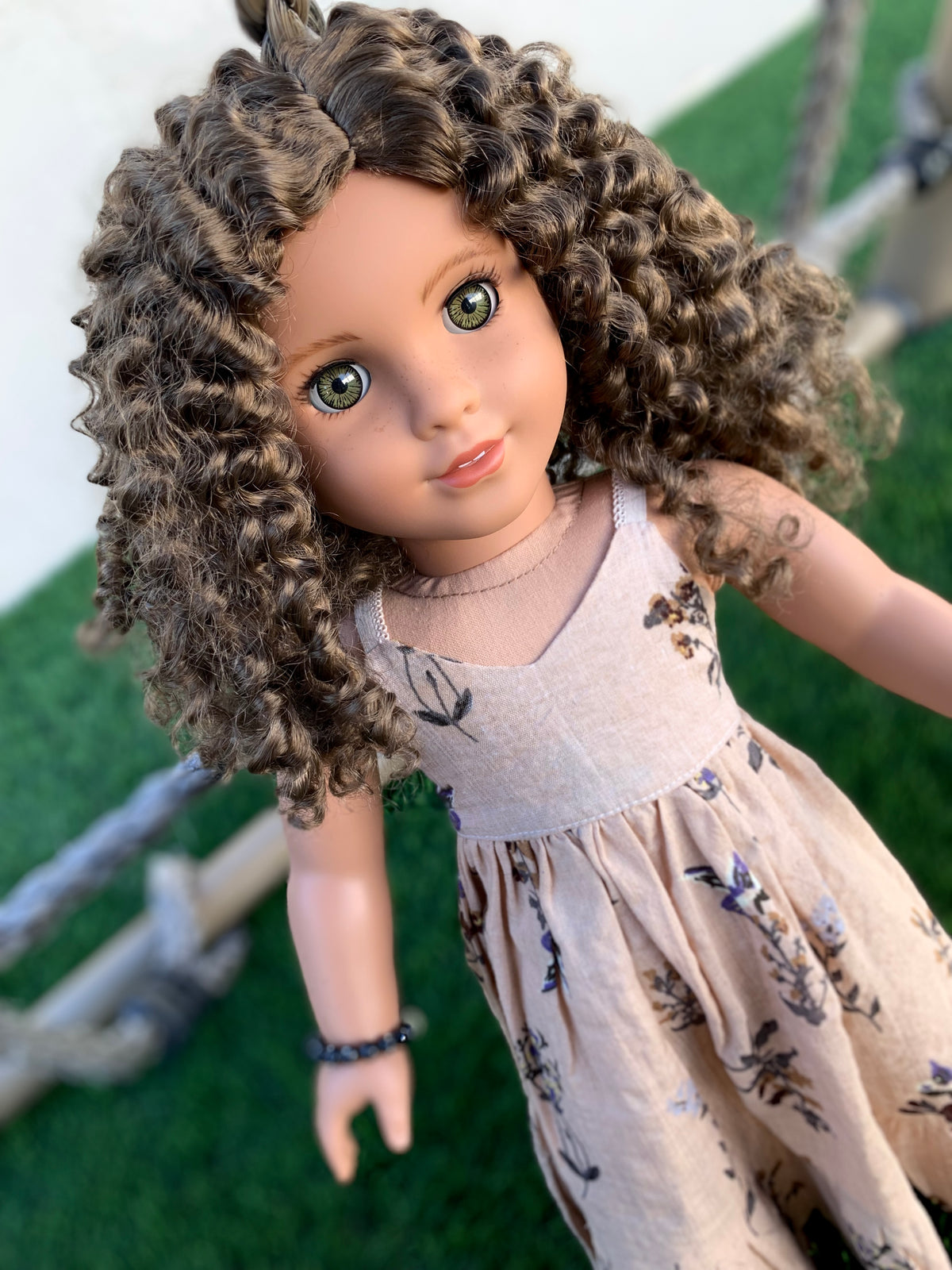 Zazou Dolls Custom doll wig for 18" American Girl Dolls - Vegan Mohair - fits 10-11" head size of  dolls such as OG Blythe BJD Gotz meadowdolls