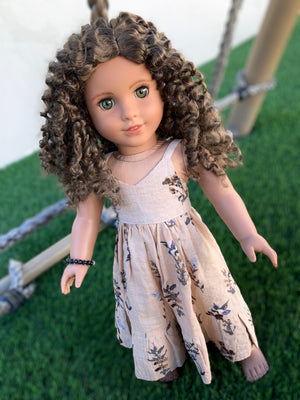 Zazou Dolls Custom doll wig for 18" American Girl Dolls - Vegan Mohair - fits 10-11" head size of  dolls such as OG Blythe BJD Gotz meadowdolls