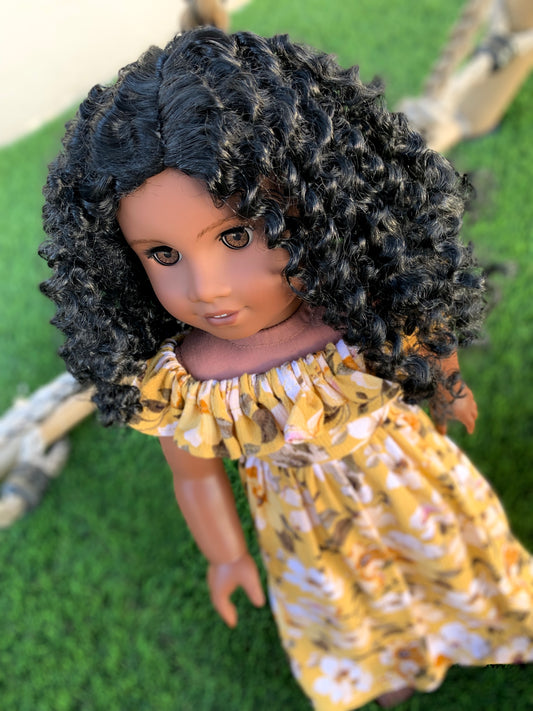 American Girl Doll  Custom 18 Inch doll Vegan Mohair Wig | 10-11 Head Size "Stretch Cap" | Made to Fit 18’’ American Girl Doll OG Meadowdolls