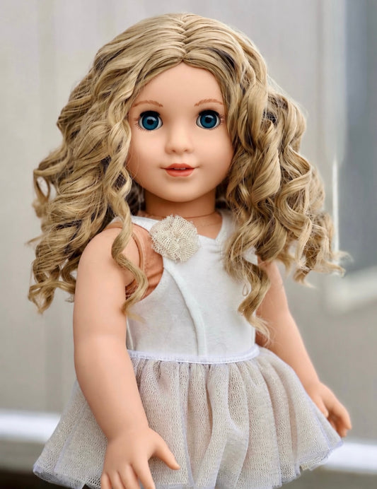 Custom doll wig for 18" American Girl Dolls - Heat Safe - Tangle Resistant - fits 10-11" head size of 18" dolls Our Generation Journey Gotz