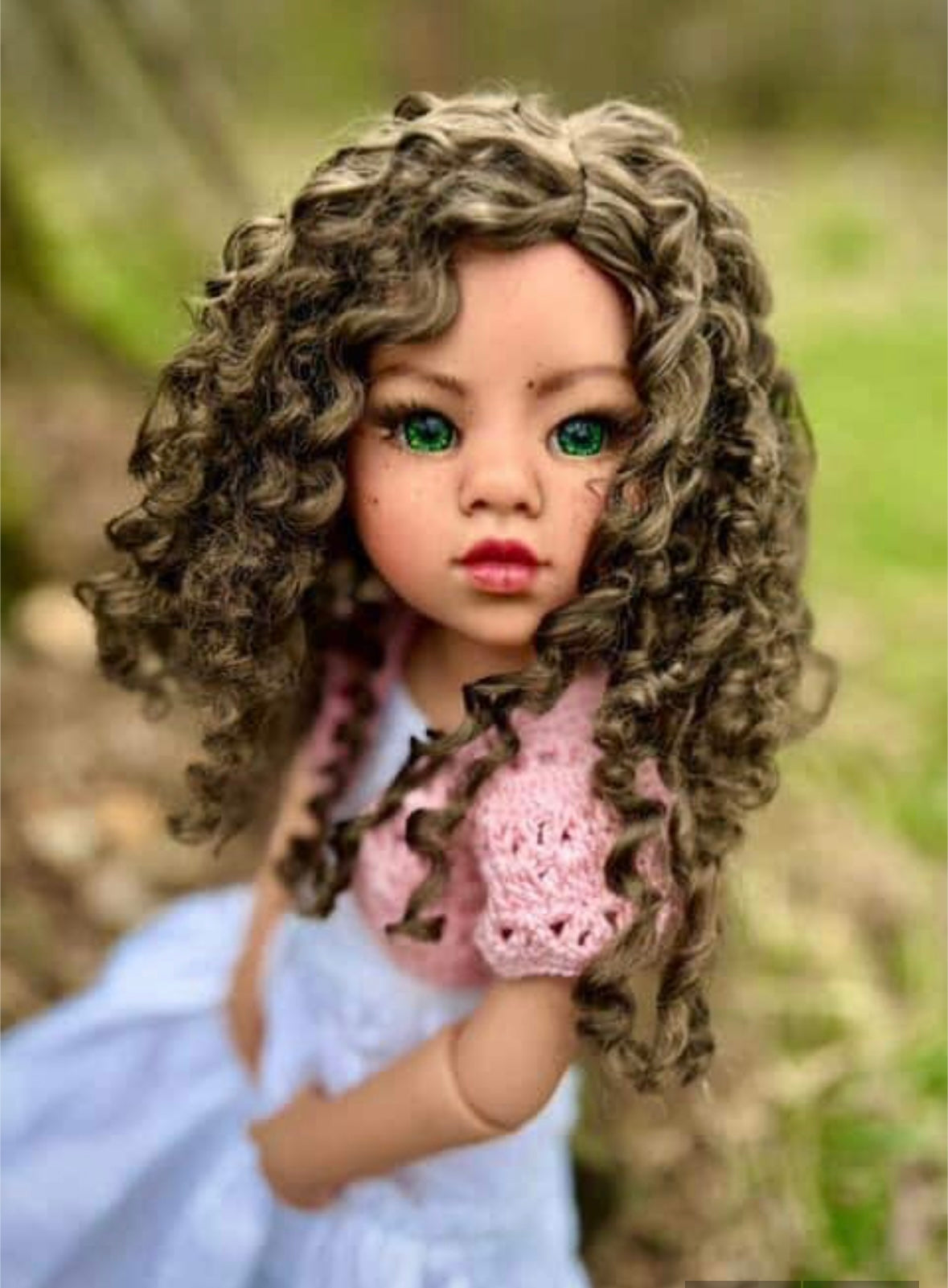 Zazou Dolls Custom doll wig for 18" American Girl Dolls - Vegan Mohair - fits 10-11" head size of  dolls such as OG Blythe BJD Gotz meadowdolls