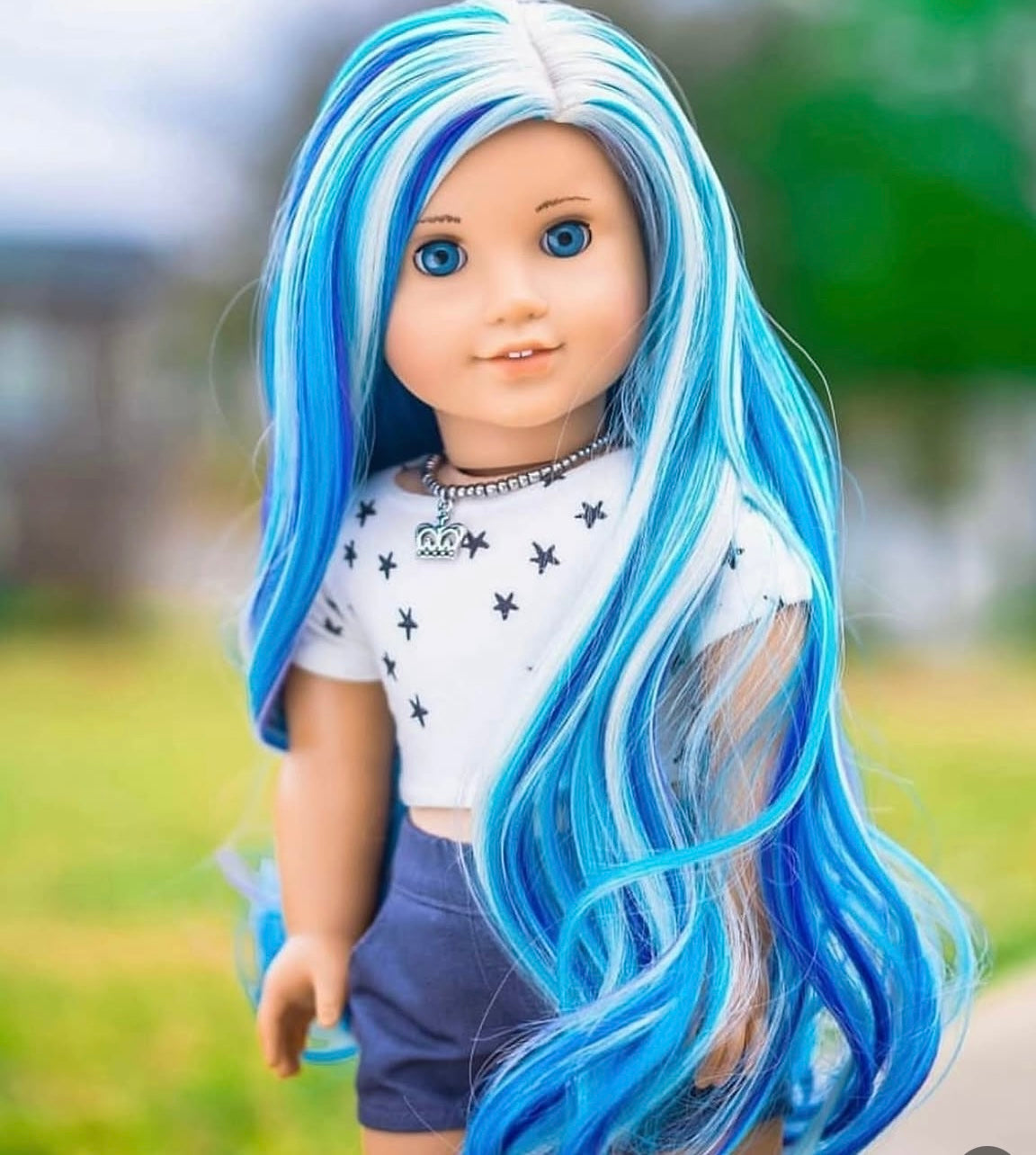 Zazou Dolls Exclusive  WIG  Moon Ocean for 18 Inch dolls such as OG and American Girl