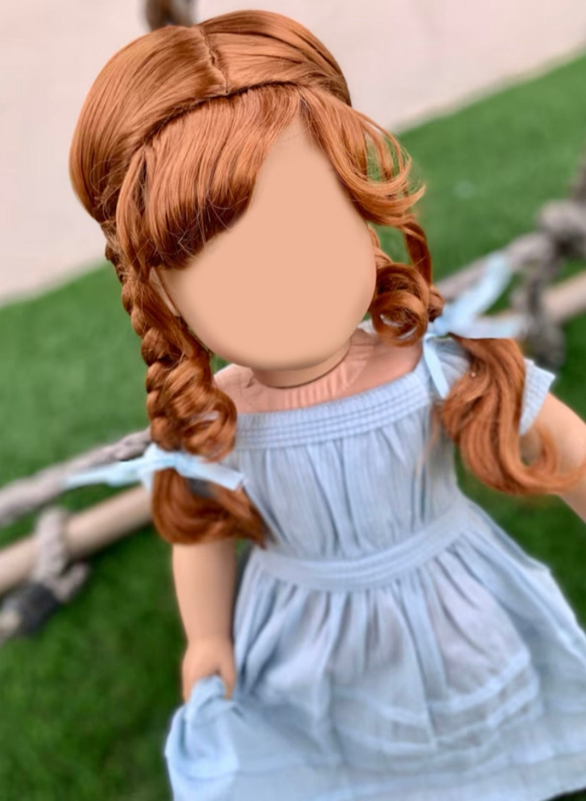 Zazou Dolls Custom 18 Inch doll Vegan Mohair Wig | 11-12" Head Size "Stretch Cap" | Made to Fit 18’’ American Doll OG Meadowdolls Ardyn