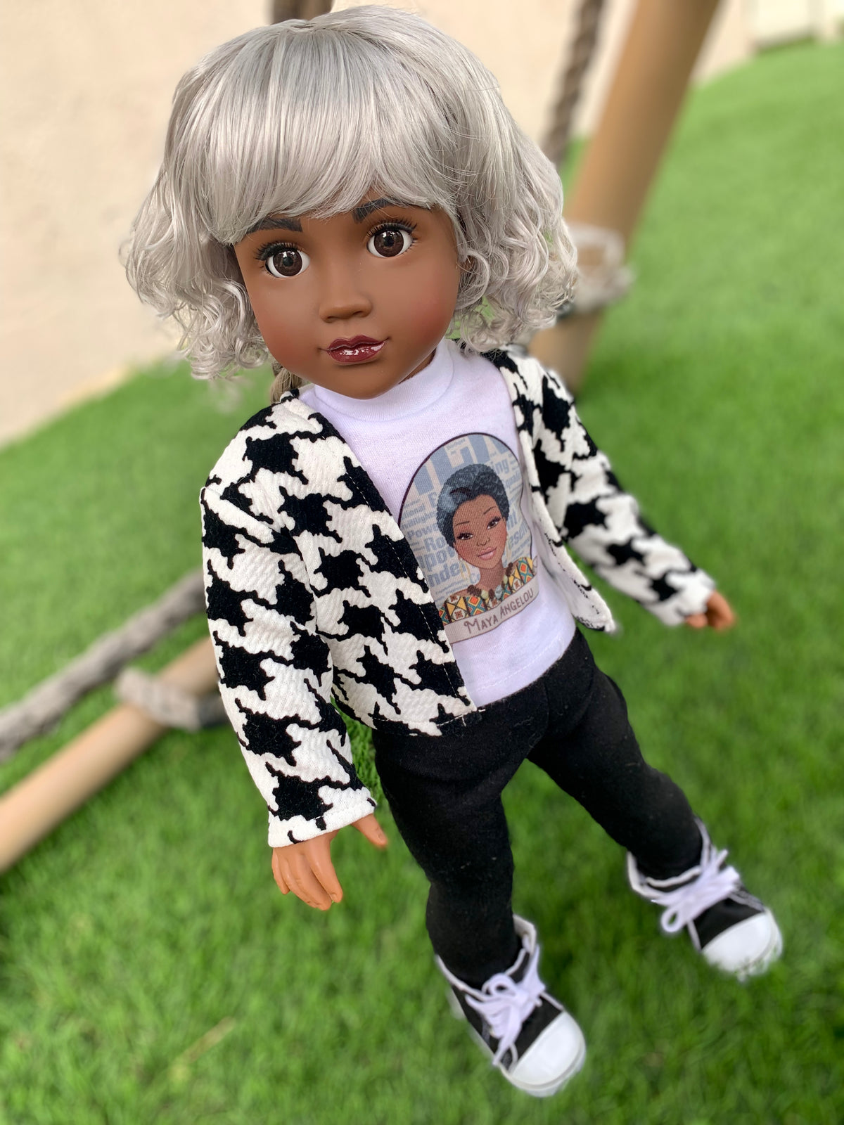 Zazou Dolls Custom 18 Inch doll Vegan Mohair Wig | 11-12" Head Size "Stretch Cap" | Made to Fit 18’’ American Doll OG Meadowdolls Ardyn