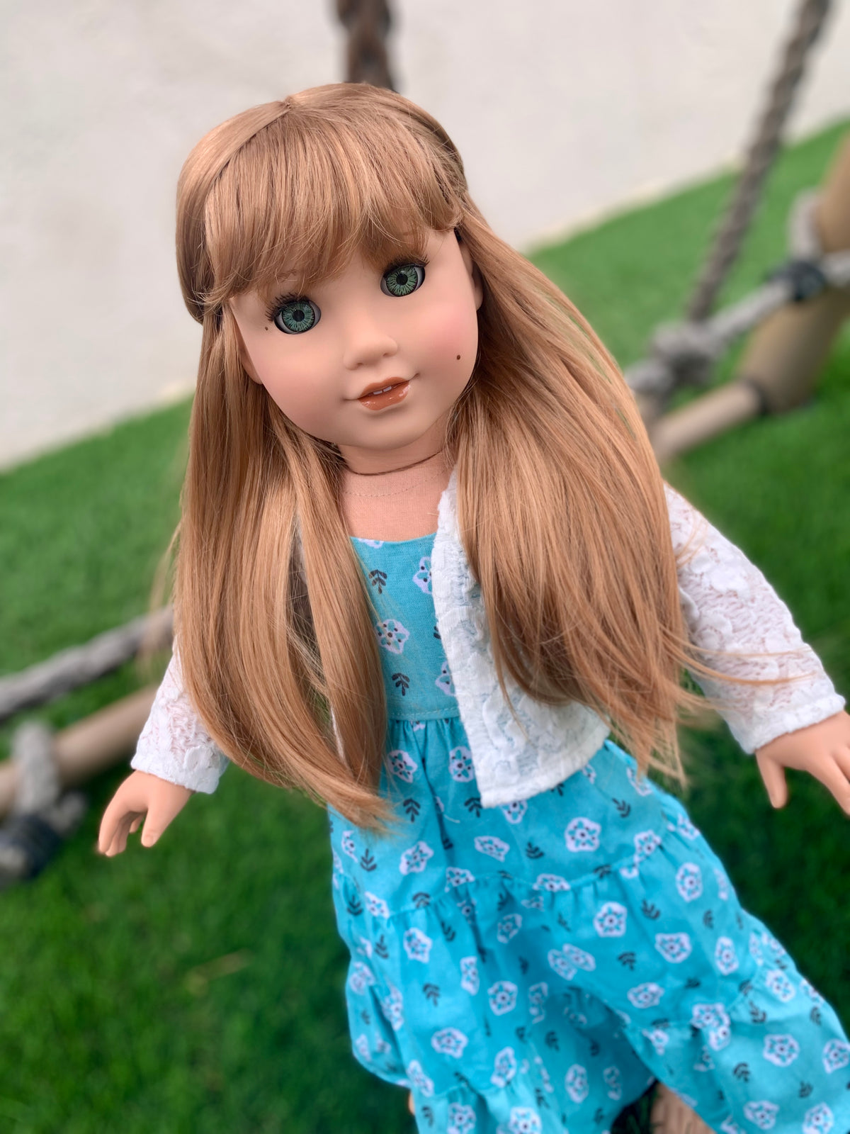 Zazou Dolls Custom doll wig for 18" American Girl Dolls - Vegan Mohair - fits 10-11" head size of  dolls such as OG Blythe BJD Gotz meadowdolls