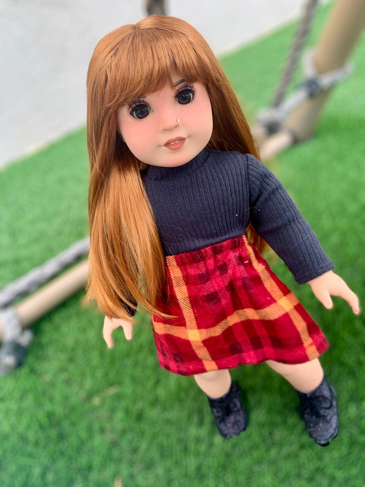 PREORDER Zazou Dolls Custom doll wig for 18" American Girl Dolls - Vegan Mohair - fits 10-11" head size of  dolls such as OG Blythe BJD Gotz meadowdolls