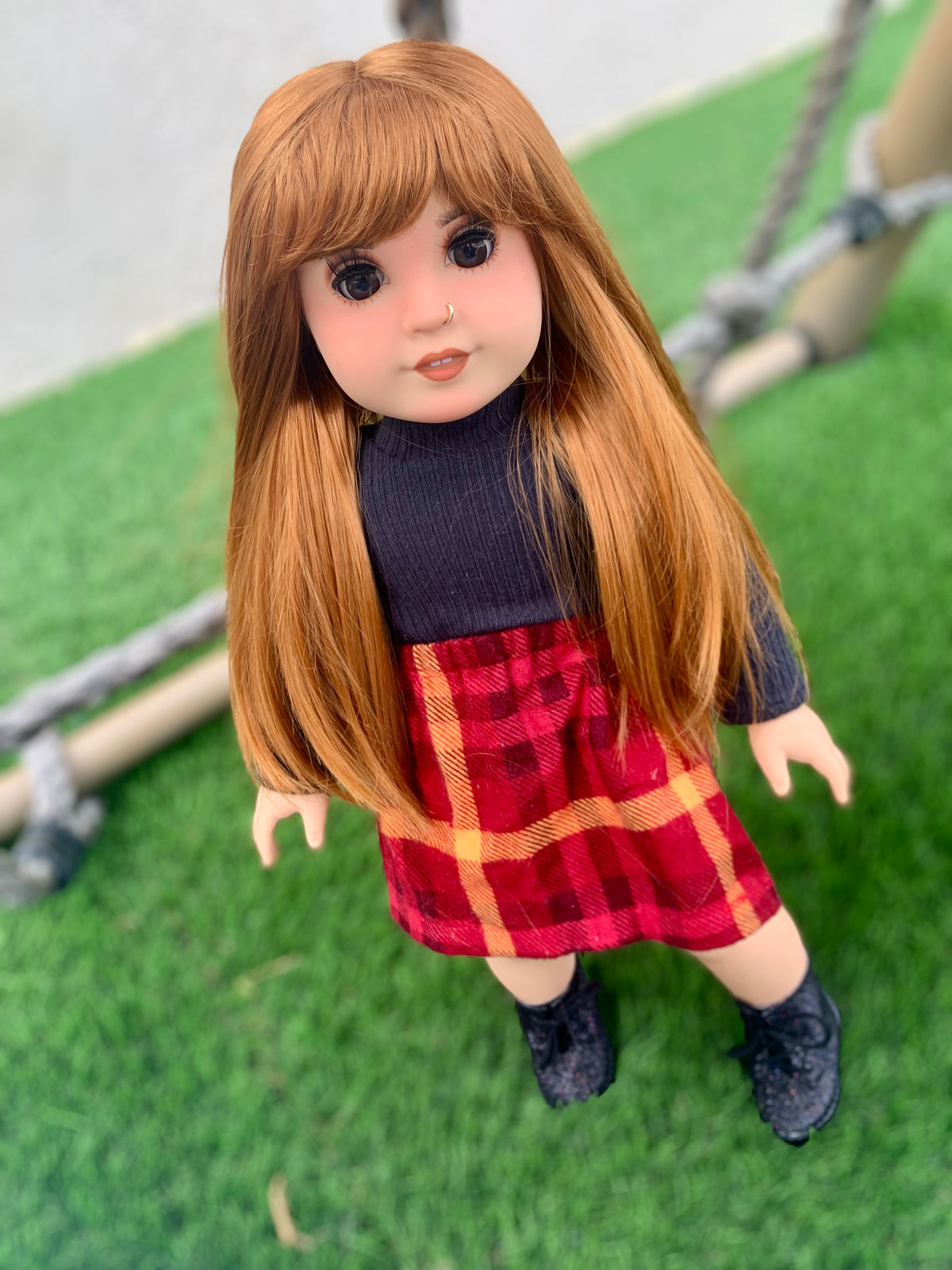 PREORDER Zazou Dolls Custom doll wig for 18" American Girl Dolls - Vegan Mohair - fits 10-11" head size of  dolls such as OG Blythe BJD Gotz meadowdolls