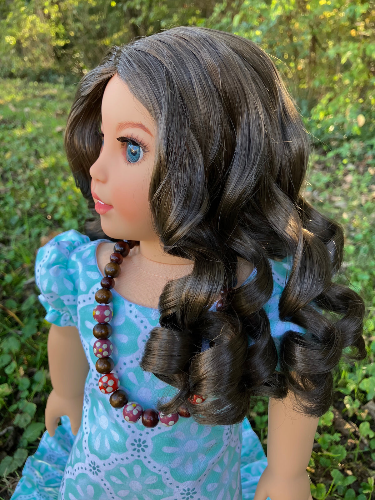 Zazou Dolls Custom doll wig for 18" American Girl Dolls - Vegan Mohair - fits 10-11" head size of  dolls such as OG Blythe BJD Gotz meadowdolls