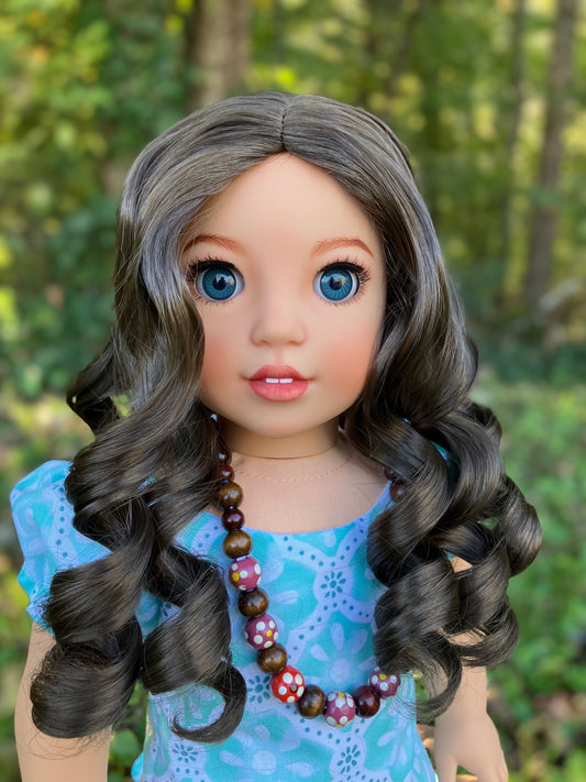 Zazou Dolls Custom doll wig for 18" American Girl Dolls - Vegan Mohair - fits 10-11" head size of  dolls such as OG Blythe BJD Gotz meadowdolls