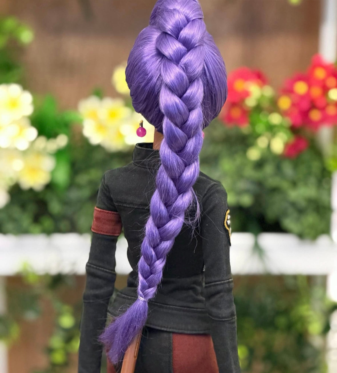 Zazou Dolls Kpop Rumi Custom doll Wig for Smart Dolls - Tangle Resistant- 8.5" head size of Bjd, SD, Dollfie Dream dolls Purple