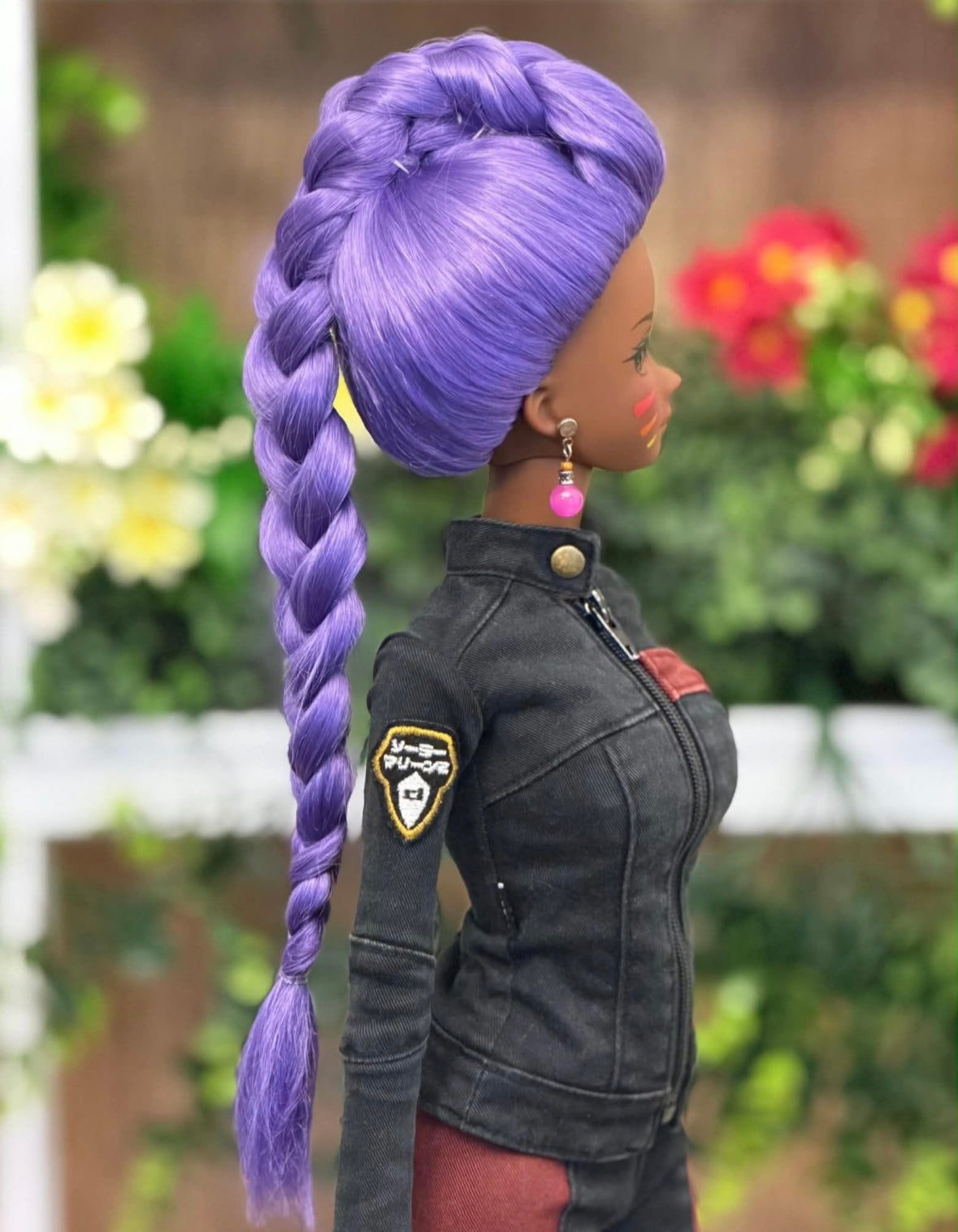 Zazou Dolls Kpop Rumi Custom doll Wig for Smart Dolls - Tangle Resistant- 8.5" head size of Bjd, SD, Dollfie Dream dolls Purple