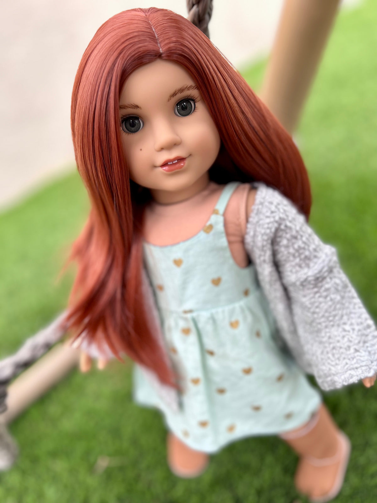 PREORDER Custom doll wig for 18" American Girl Dolls - Heat Safe - Tangle Resistant -fits 10-11" head size of 18" dolls  Blythe BJD Gotz red