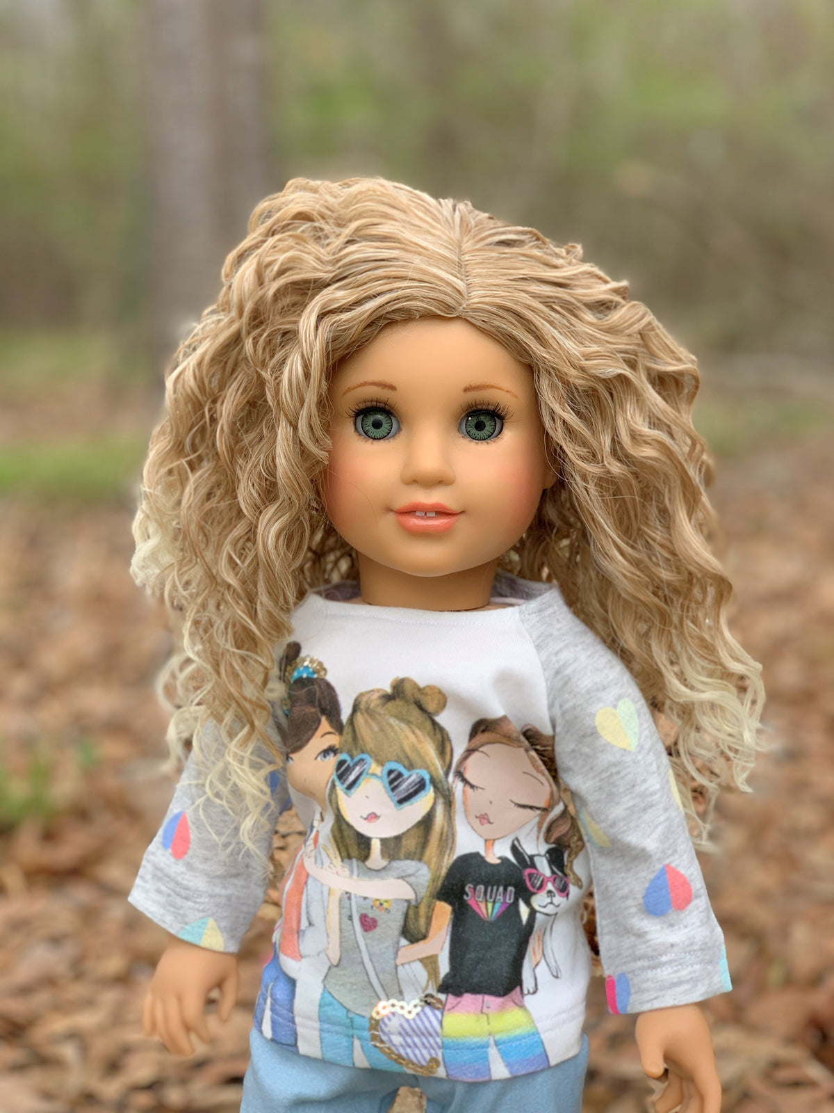 Zazou Custom doll wig for 18" American girl  Dolls - Heat Safe - Tangle Resistant - fits 10-11" head size of 18" dolls OG Blythe BJD Gotz