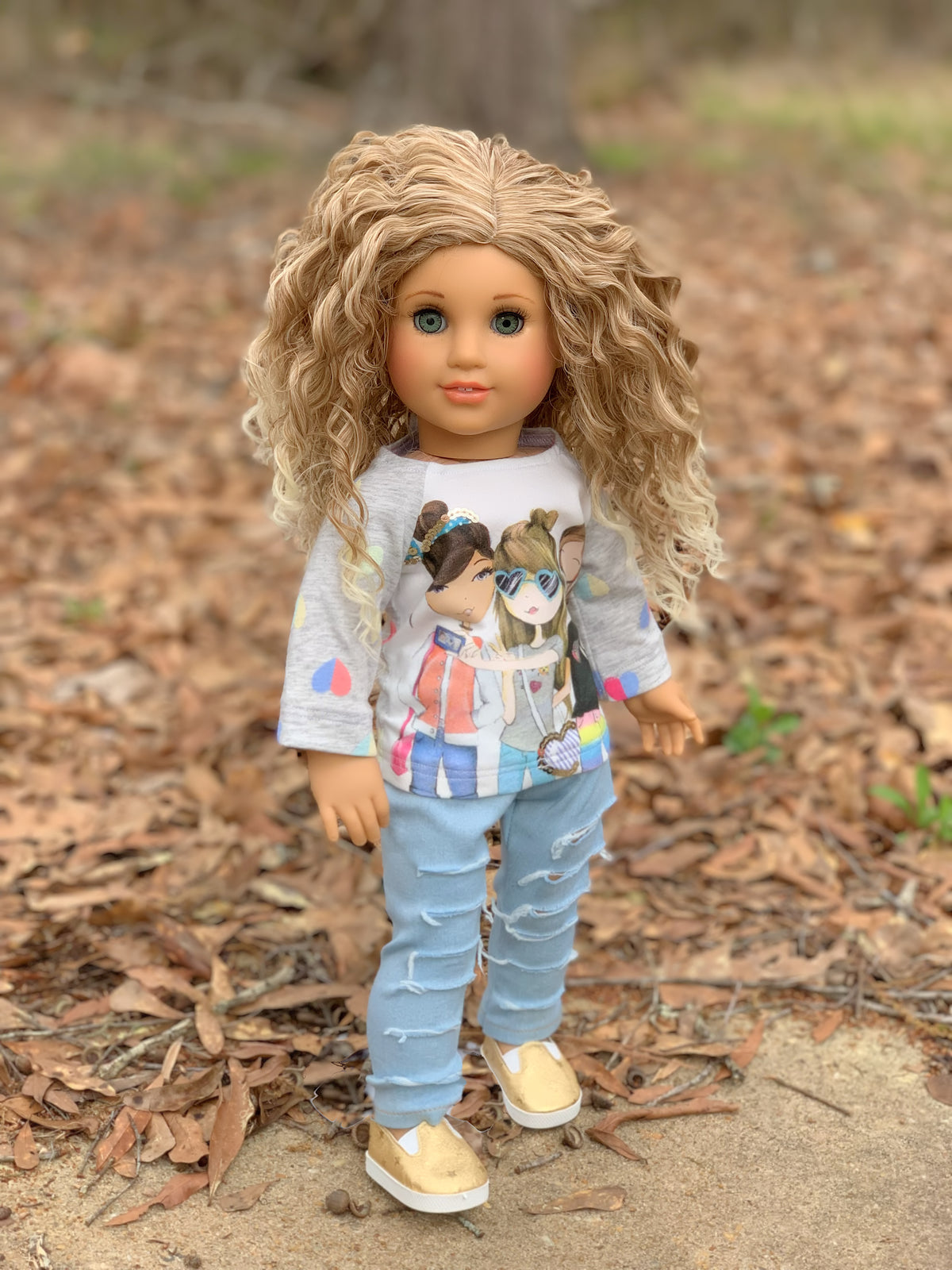 Zazou Custom doll wig for 18" American girl  Dolls - Heat Safe - Tangle Resistant - fits 10-11" head size of 18" dolls OG Blythe BJD Gotz
