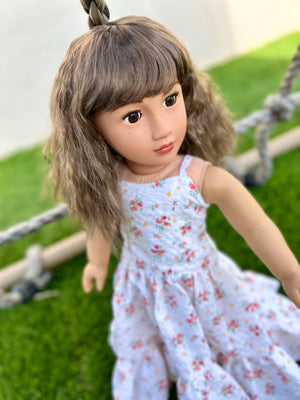 Zazou Dolls Custom doll wig for 18" American Girl Dolls - Vegan Mohair - fits 10-11" head size of  dolls such as OG Blythe BJD Gotz meadowdolls