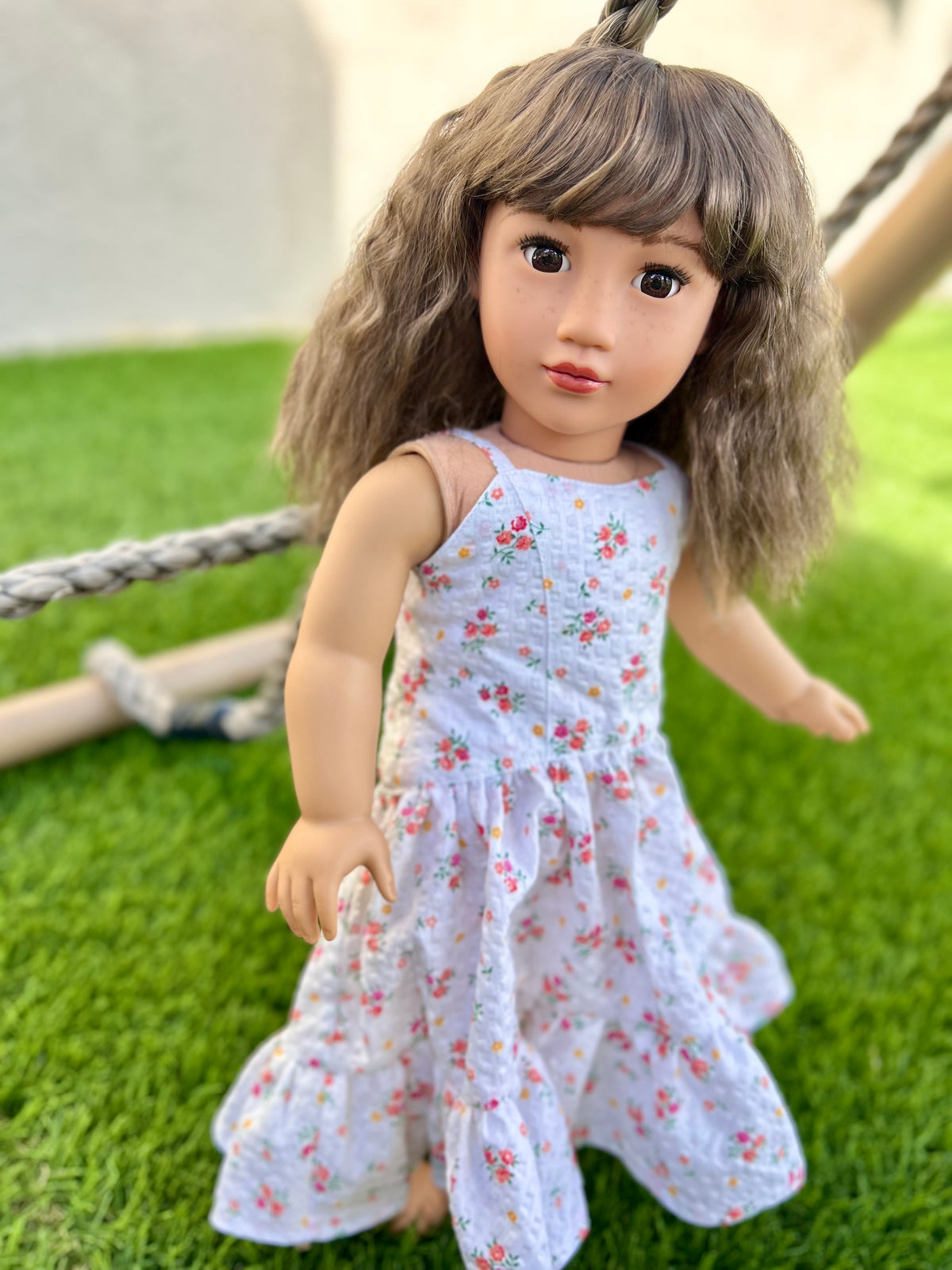 Zazou Dolls Custom doll wig for 18" American Girl Dolls - Vegan Mohair - fits 10-11" head size of  dolls such as OG Blythe BJD Gotz meadowdolls