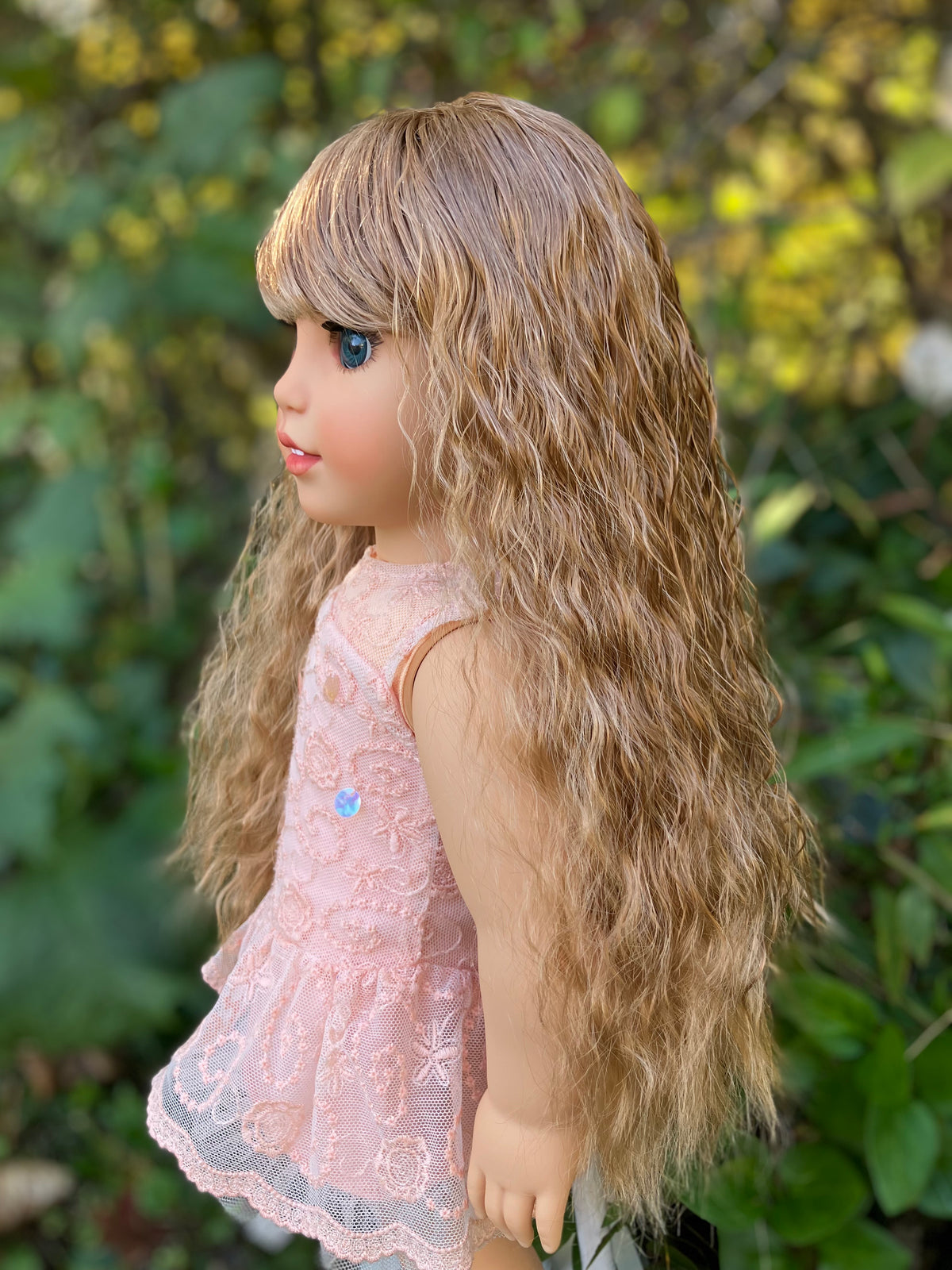 Zazou Dolls Custom doll wig for 18" American Girl Dolls - Vegan Mohair - fits 10-11" head size of  dolls such as OG Blythe BJD Gotz meadowdolls