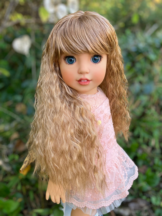 Zazou Dolls Custom doll wig for 18" American Girl Dolls - Vegan Mohair - fits 10-11" head size of  dolls such as OG Blythe BJD Gotz meadowdolls