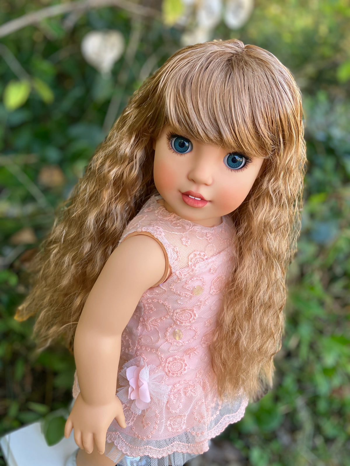 Zazou Dolls Custom doll wig for 18" American Girl Dolls - Vegan Mohair - fits 10-11" head size of  dolls such as OG Blythe BJD Gotz meadowdolls