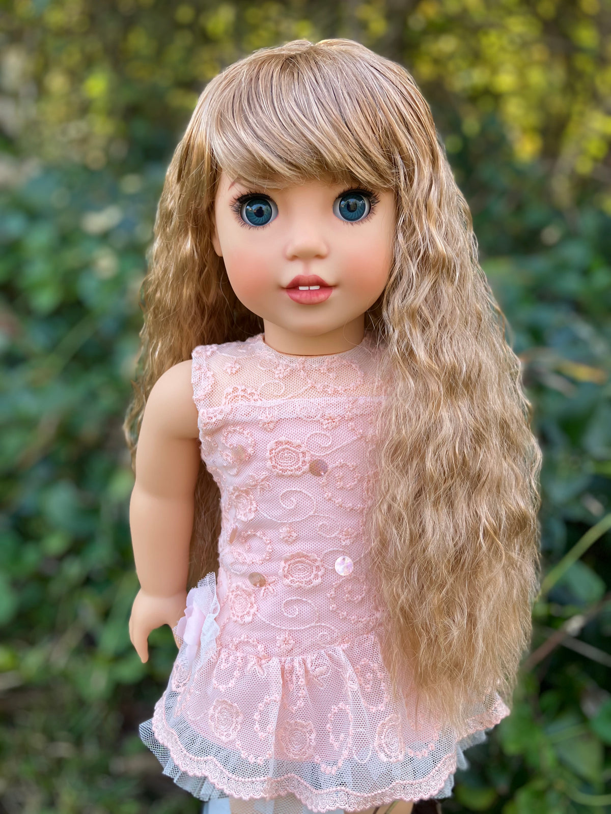 Zazou Dolls Custom doll wig for 18" American Girl Dolls - Vegan Mohair - fits 10-11" head size of  dolls such as OG Blythe BJD Gotz meadowdolls