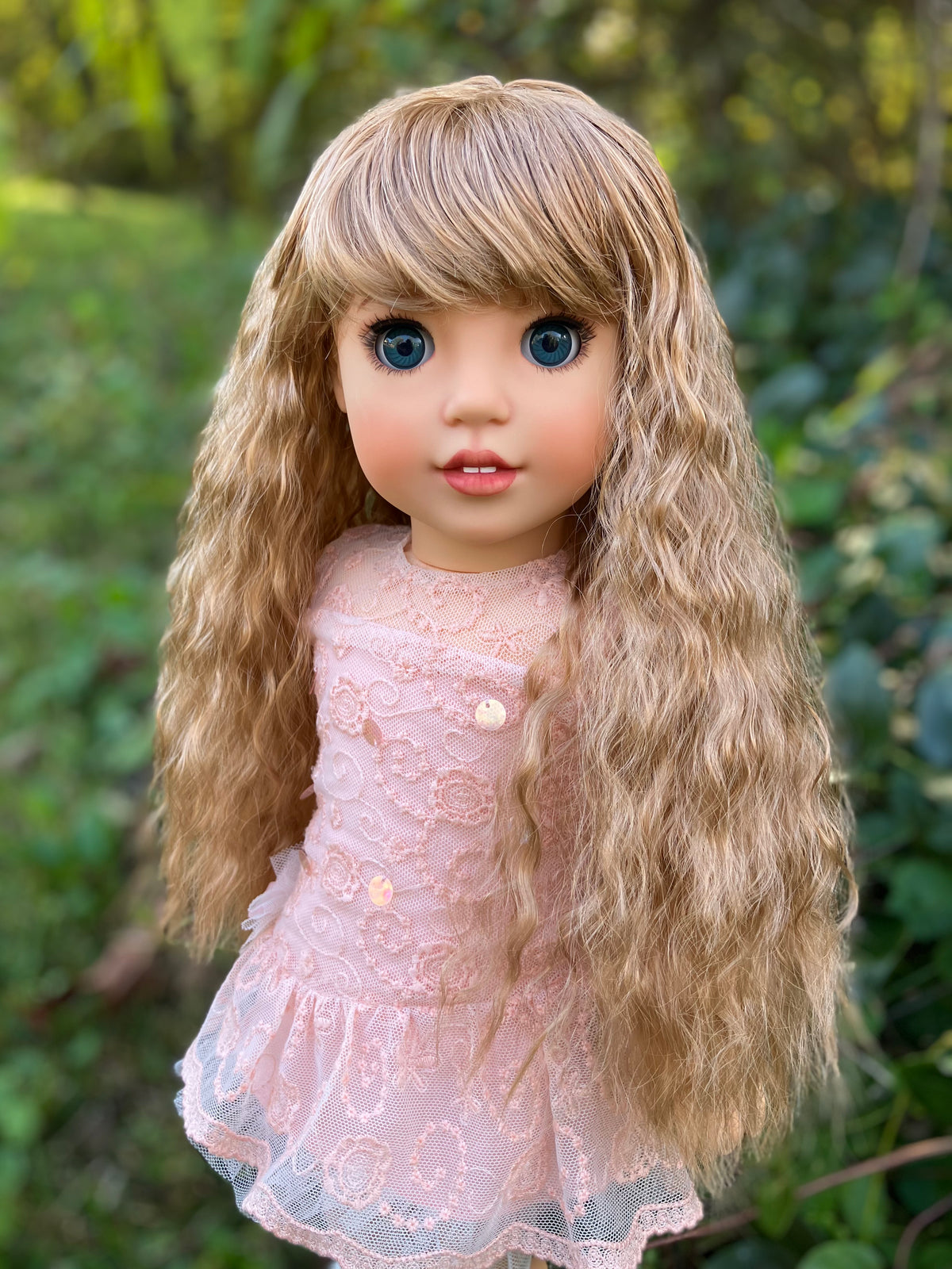 Zazou Dolls Custom doll wig for 18" American Girl Dolls - Vegan Mohair - fits 10-11" head size of  dolls such as OG Blythe BJD Gotz meadowdolls
