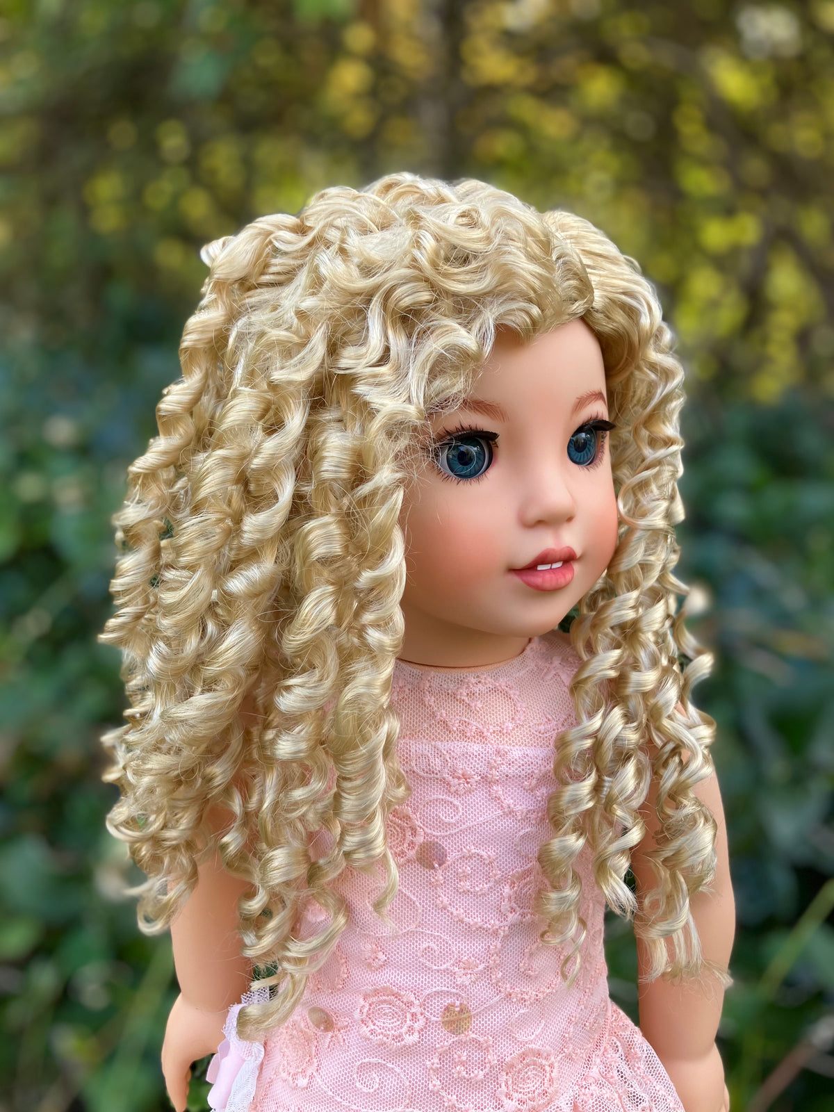 Zazou Dolls Custom doll wig for 18" American Girl Dolls - Vegan Mohair - fits 10-11" head size of  dolls such as OG Blythe BJD Gotz meadowdolls