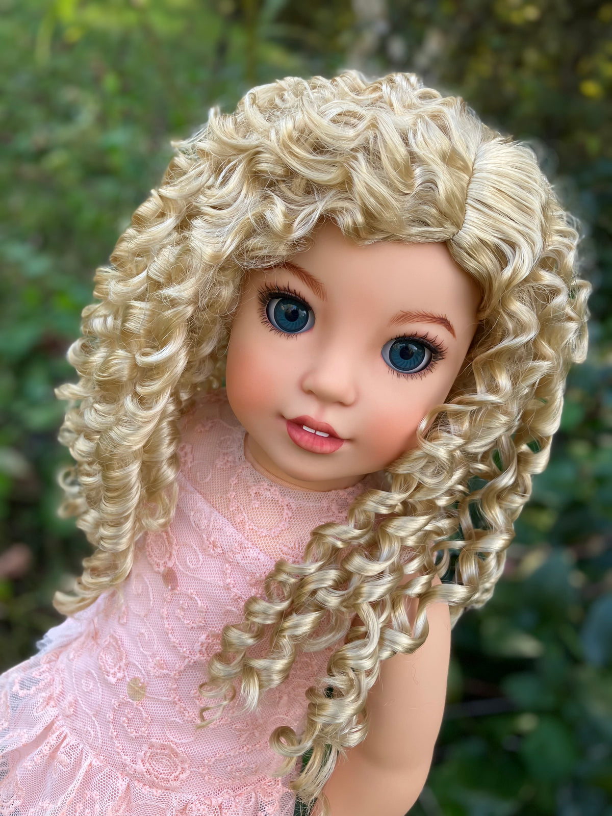 Zazou Dolls Custom doll wig for 18" American Girl Dolls - Vegan Mohair - fits 10-11" head size of  dolls such as OG Blythe BJD Gotz meadowdolls