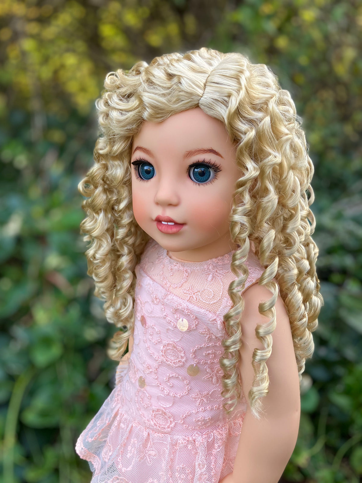 Zazou Dolls Custom doll wig for 18" American Girl Dolls - Vegan Mohair - fits 10-11" head size of  dolls such as OG Blythe BJD Gotz meadowdolls