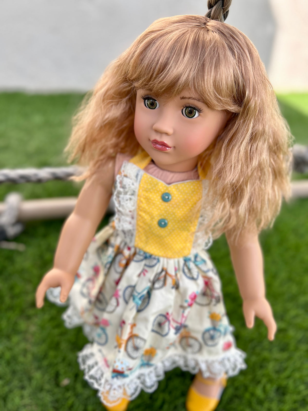 Zazou Dolls Custom doll wig for 18" American Girl Dolls - Vegan Mohair - fits 10-11" head size of  dolls such as OG Blythe BJD Gotz meadowdolls