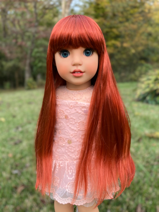 Zazou Dolls Custom doll wig for 18" American Girl Dolls - Vegan Mohair - fits 10-11" head size of  dolls such as OG Blythe BJD Gotz meadowdolls