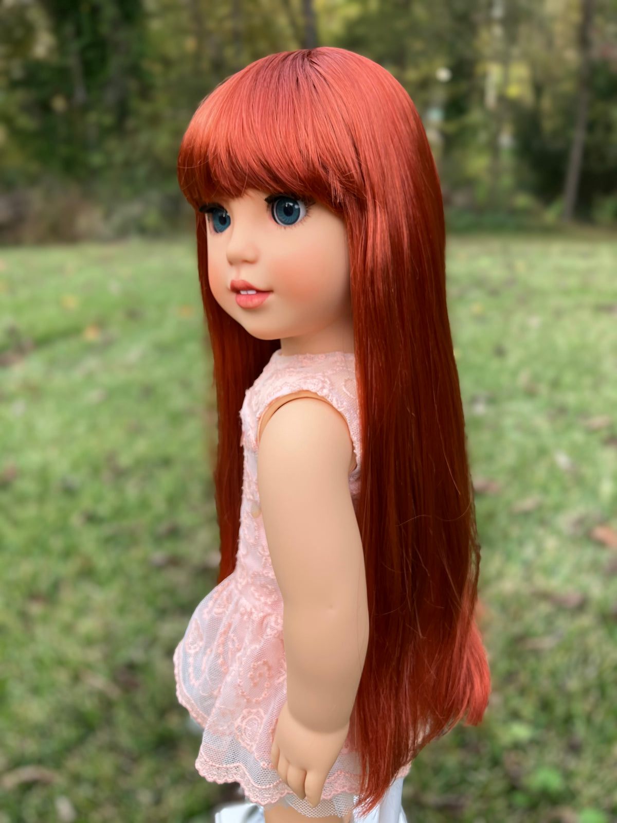 Zazou Dolls Custom doll wig for 18" American Girl Dolls - Vegan Mohair - fits 10-11" head size of  dolls such as OG Blythe BJD Gotz meadowdolls