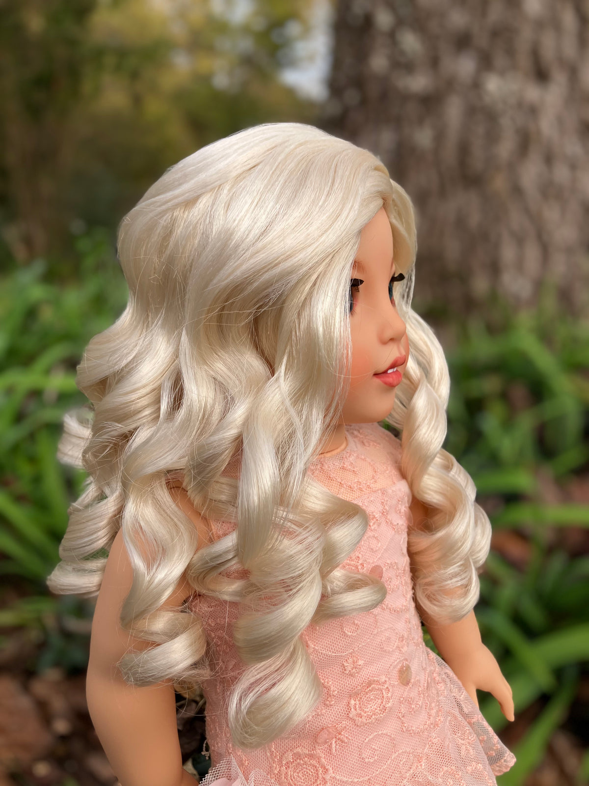 Zazou Dolls Custom doll wig for 18" American Girl Dolls - Vegan Mohair - fits 10-11" head size of  dolls such as OG Blythe BJD Gotz meadowdolls