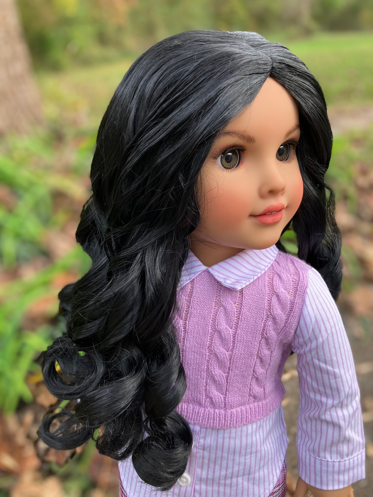 Zazou Dolls Custom doll wig for 18" American Girl Dolls - Vegan Mohair - fits 10-11" head size of  dolls such as OG Blythe BJD Gotz meadowdolls