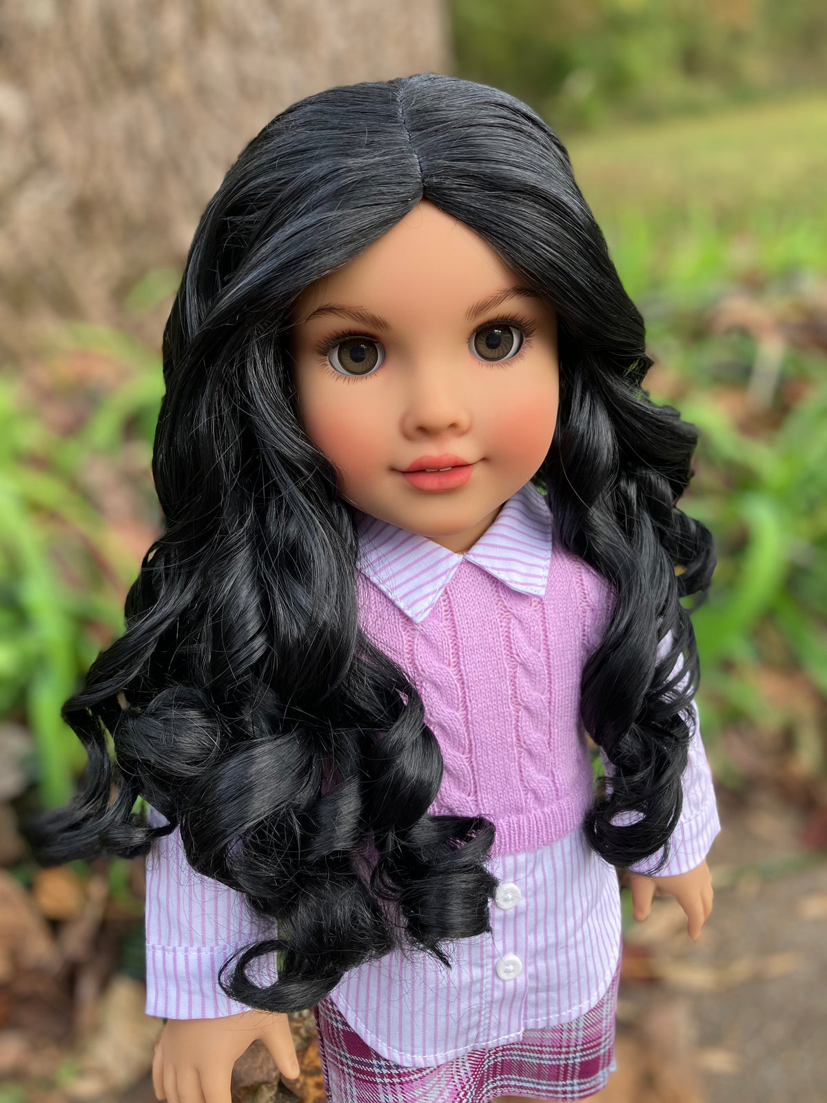 Zazou Dolls Custom doll wig for 18" American Girl Dolls - Vegan Mohair - fits 10-11" head size of  dolls such as OG Blythe BJD Gotz meadowdolls