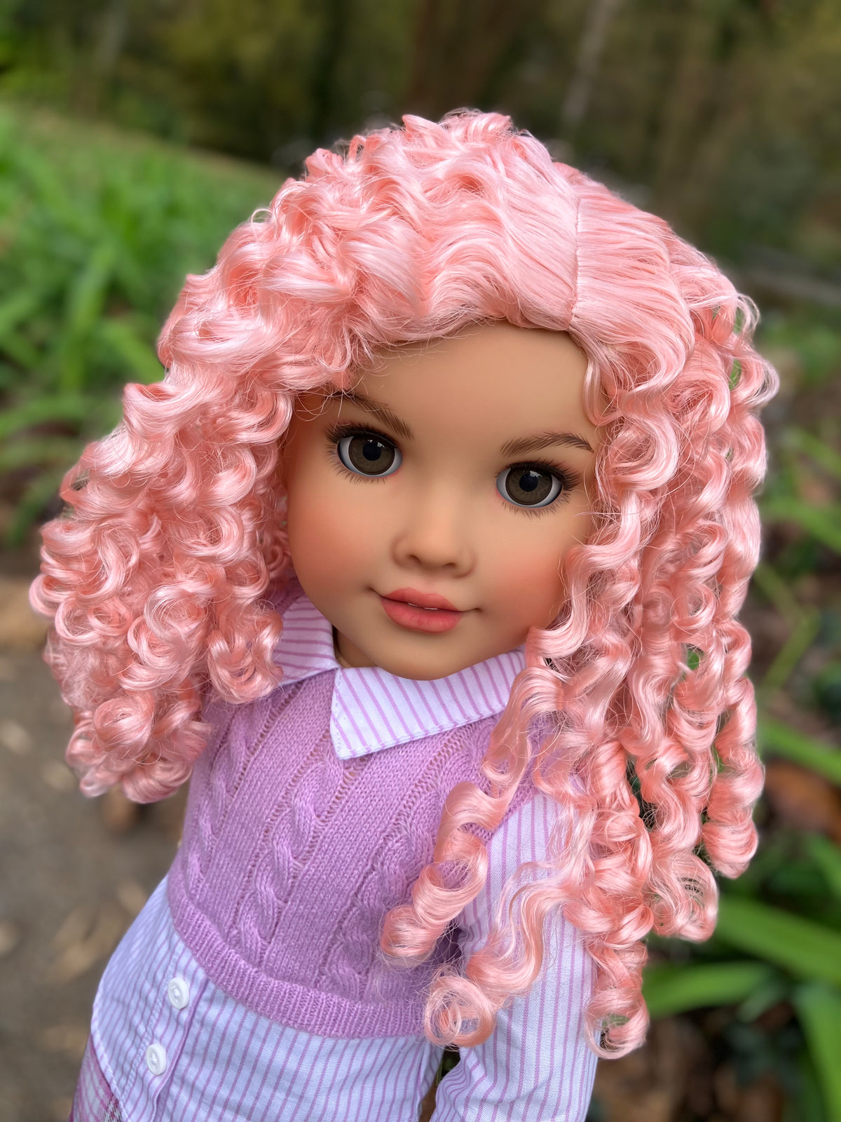 Zazou Dolls Custom doll wig for 18" American Girl Dolls - Vegan Mohair - fits 10-11" head size of  dolls such as OG Blythe BJD Gotz meadowdolls